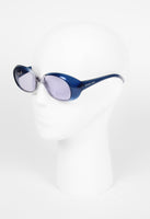 ROMEO GIGLI 1990'S BOLD BLUE AND TRANSPARENT FRAME SUNGLASSES