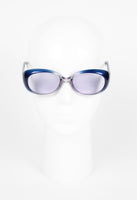 ROMEO GIGLI 1990'S BOLD BLUE AND TRANSPARENT FRAME SUNGLASSES