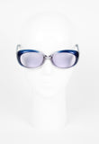 ROMEO GIGLI 1990'S BOLD BLUE AND TRANSPARENT FRAME SUNGLASSES