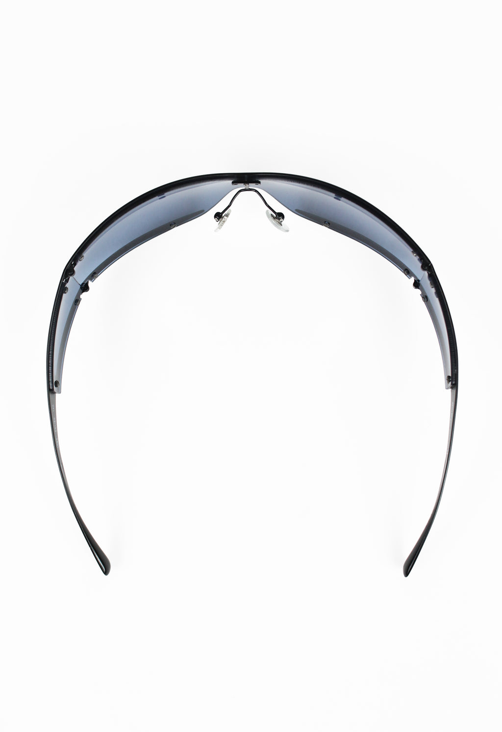 SALVATORE FERRAGAMO MATTE BLACK FUTURISTIC WRAPAROUND SUNGLASSES