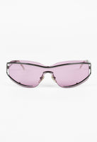 SALVATORE FERRAGAMO PINK SHIELD LAYERED FRAME SUNGLASSES