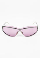 SALVATORE FERRAGAMO PINK SHIELD LAYERED FRAME SUNGLASSES