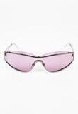 SALVATORE FERRAGAMO PINK SHIELD LAYERED FRAME SUNGLASSES