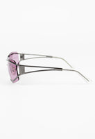 SALVATORE FERRAGAMO PINK SHIELD LAYERED FRAME SUNGLASSES