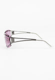 SALVATORE FERRAGAMO PINK SHIELD LAYERED FRAME SUNGLASSES