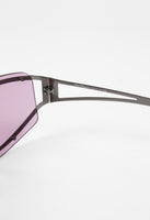 SALVATORE FERRAGAMO PINK SHIELD LAYERED FRAME SUNGLASSES