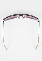 SALVATORE FERRAGAMO PINK SHIELD LAYERED FRAME SUNGLASSES