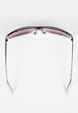 SALVATORE FERRAGAMO PINK SHIELD LAYERED FRAME SUNGLASSES