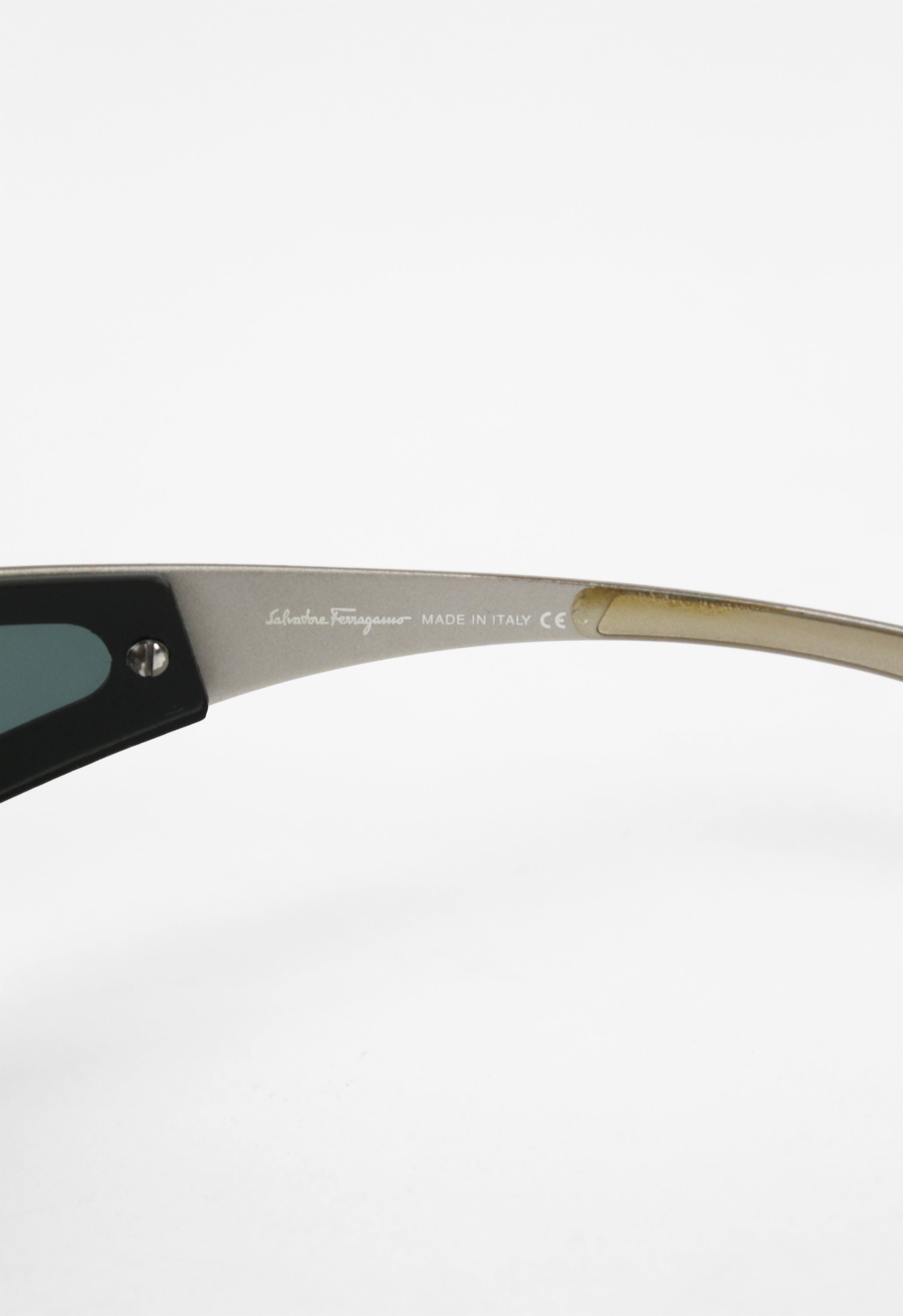 SALVATORE FERRAGAMO FUTURISTIC WRAPAROUND SUNGLASSES – THE 543
