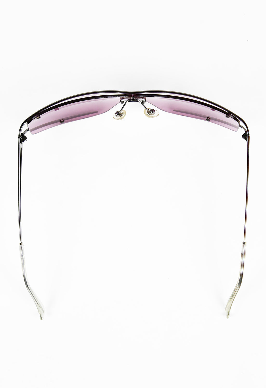 SALVATORE FERRAGAMO PINK SHIELD LAYERED FRAME SUNGLASSES