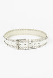 YOHJI YAMAMOTO Y'S FW 2000 WHITE DIAMOND STUDDED BELT