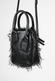 YOHJI YAMAMOTO Y'S DETACHABLE LEATHER CROSSBODY BAG WITH FRAYED EDGES