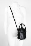 YOHJI YAMAMOTO Y'S DETACHABLE LEATHER CROSSBODY BAG WITH FRAYED EDGES