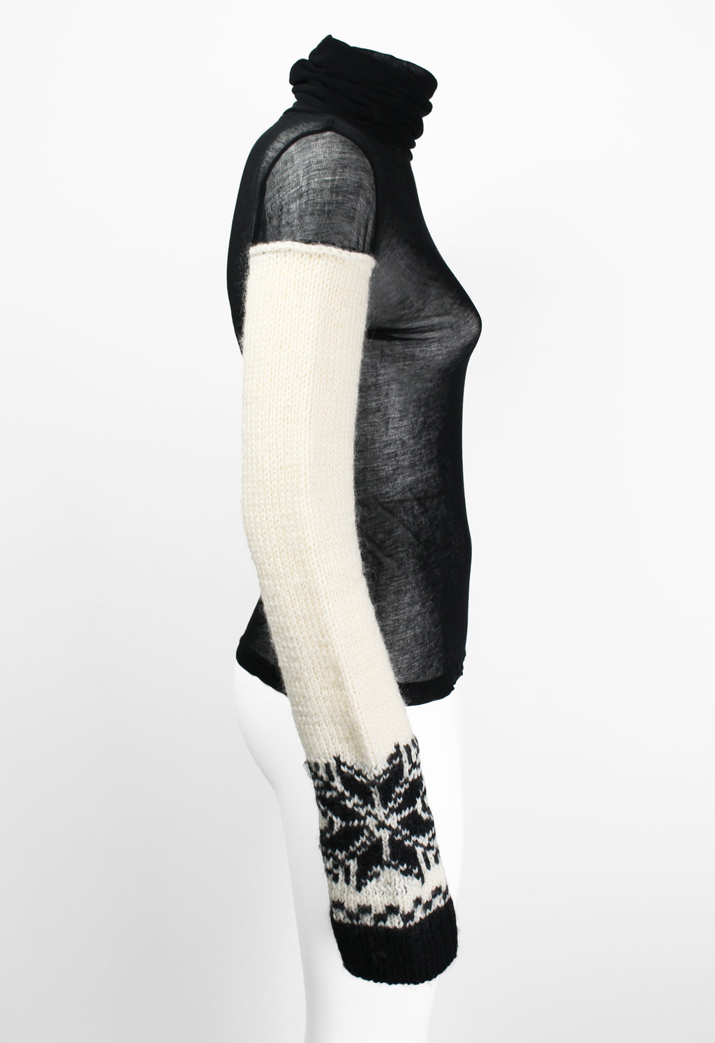 YOHJI YAMAMOTO FW 2004 SHEER TOP WITH WOOL SLEEVES