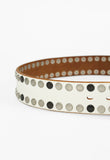 YOHJI YAMAMOTO POUR HOMME FW 2005 WHITE STUDDED LEATHER BELT