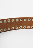 YOHJI YAMAMOTO POUR HOMME FW 2005 WHITE STUDDED LEATHER BELT