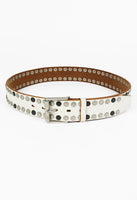 YOHJI YAMAMOTO POUR HOMME FW 2005 WHITE STUDDED LEATHER BELT