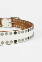 YOHJI YAMAMOTO POUR HOMME FW 2005 WHITE STUDDED LEATHER BELT