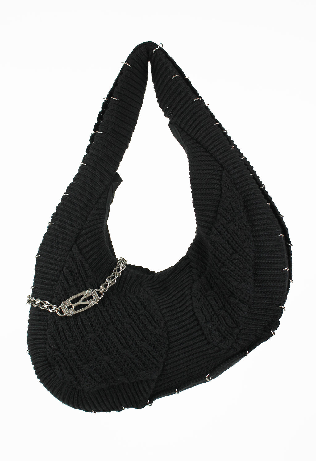 YOHJI YAMAMOTO KNITTED PIERCING & CHAIN BAG