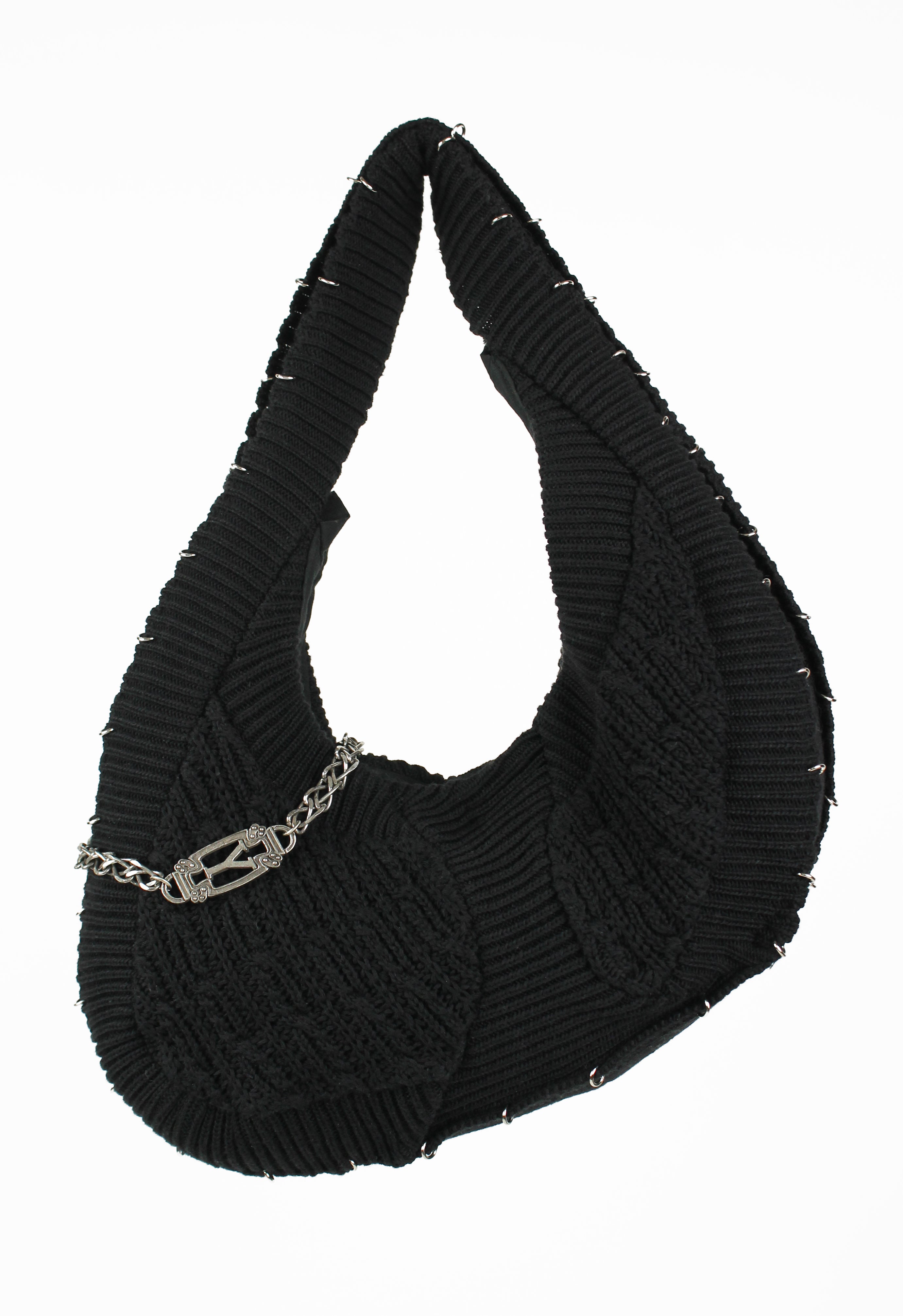 YOHJI YAMAMOTO KNITTED PIERCING & CHAIN BAG