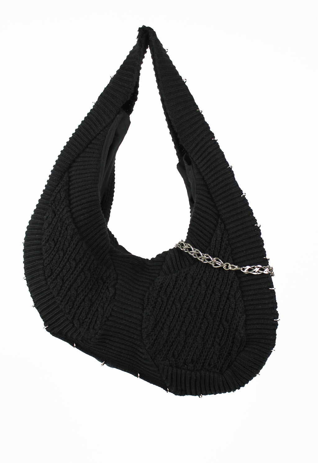 YOHJI YAMAMOTO KNITTED PIERCING & CHAIN BAG