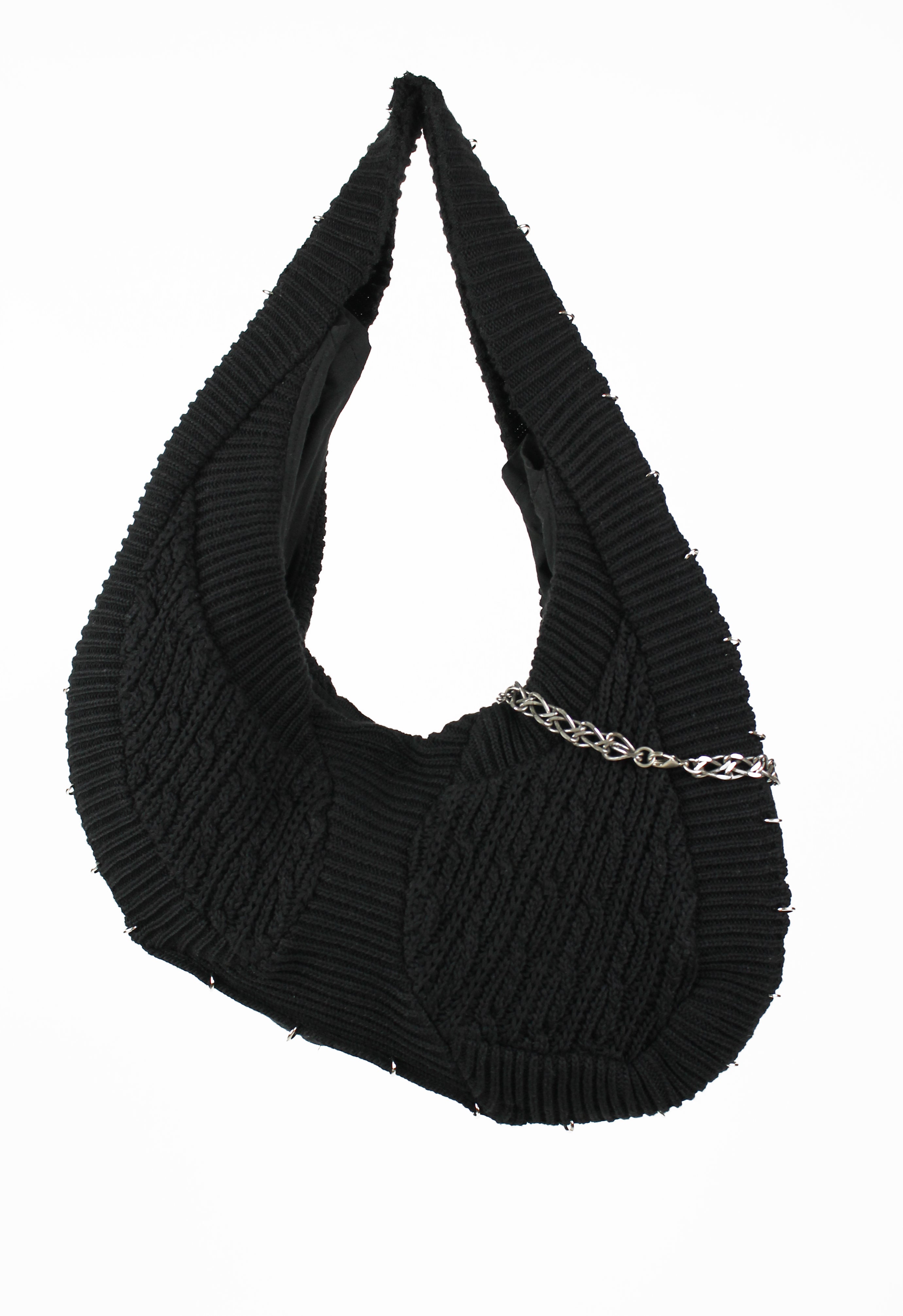 YOHJI YAMAMOTO KNITTED PIERCING & CHAIN BAG