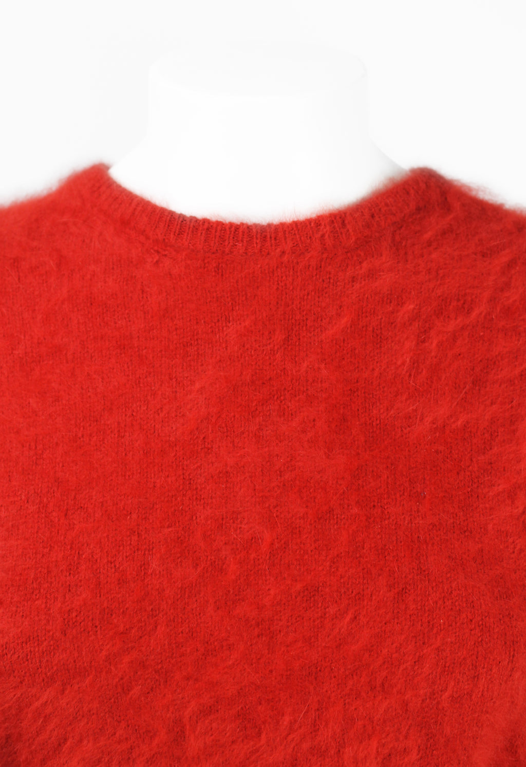 YOHJI YAMAMOTO Y'S 1990'S RED CROPPED FUZZY ANGORA JUMPER