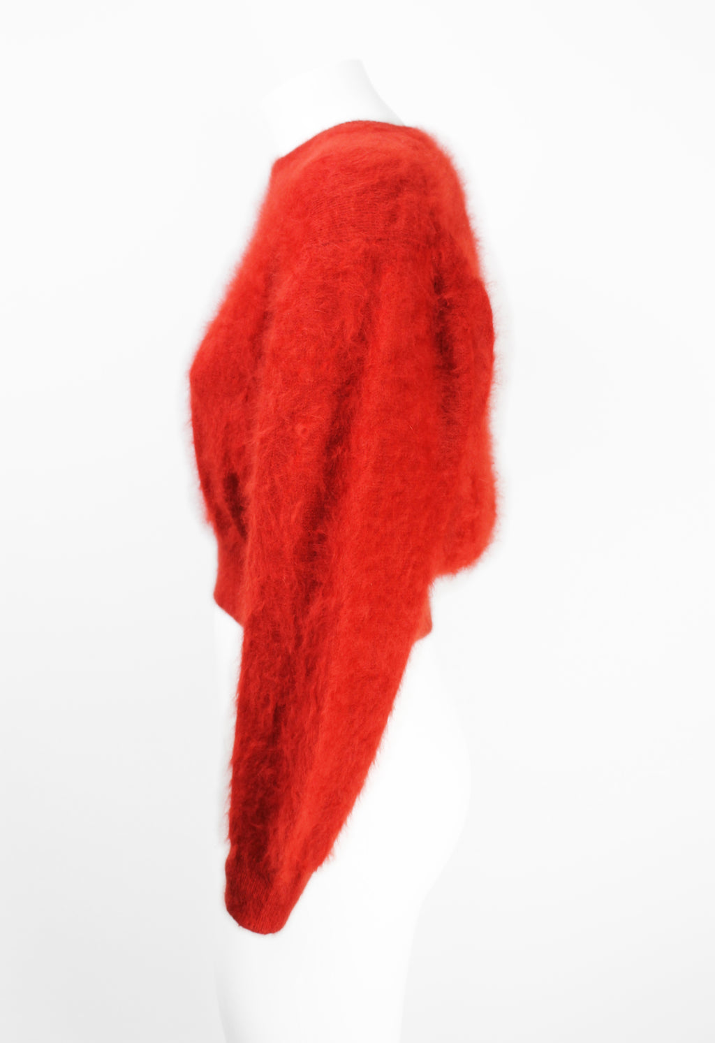 YOHJI YAMAMOTO Y'S 1990'S RED CROPPED FUZZY ANGORA JUMPER