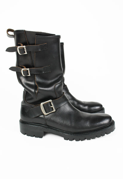 YOHJI YAMAMOTO Y'S ENGINEER BELTED BUCKLE BOOTS