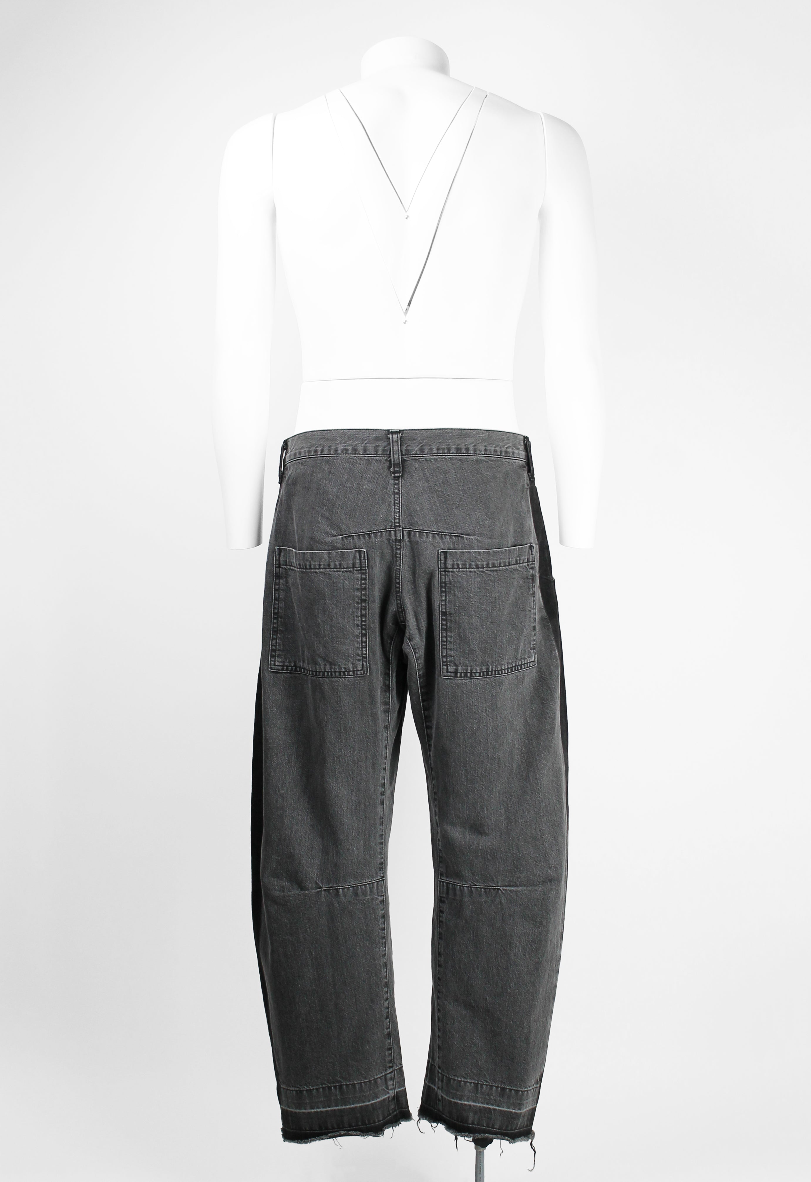 YOHJI YAMAMOTO Y'S GREY CURVED JEANS