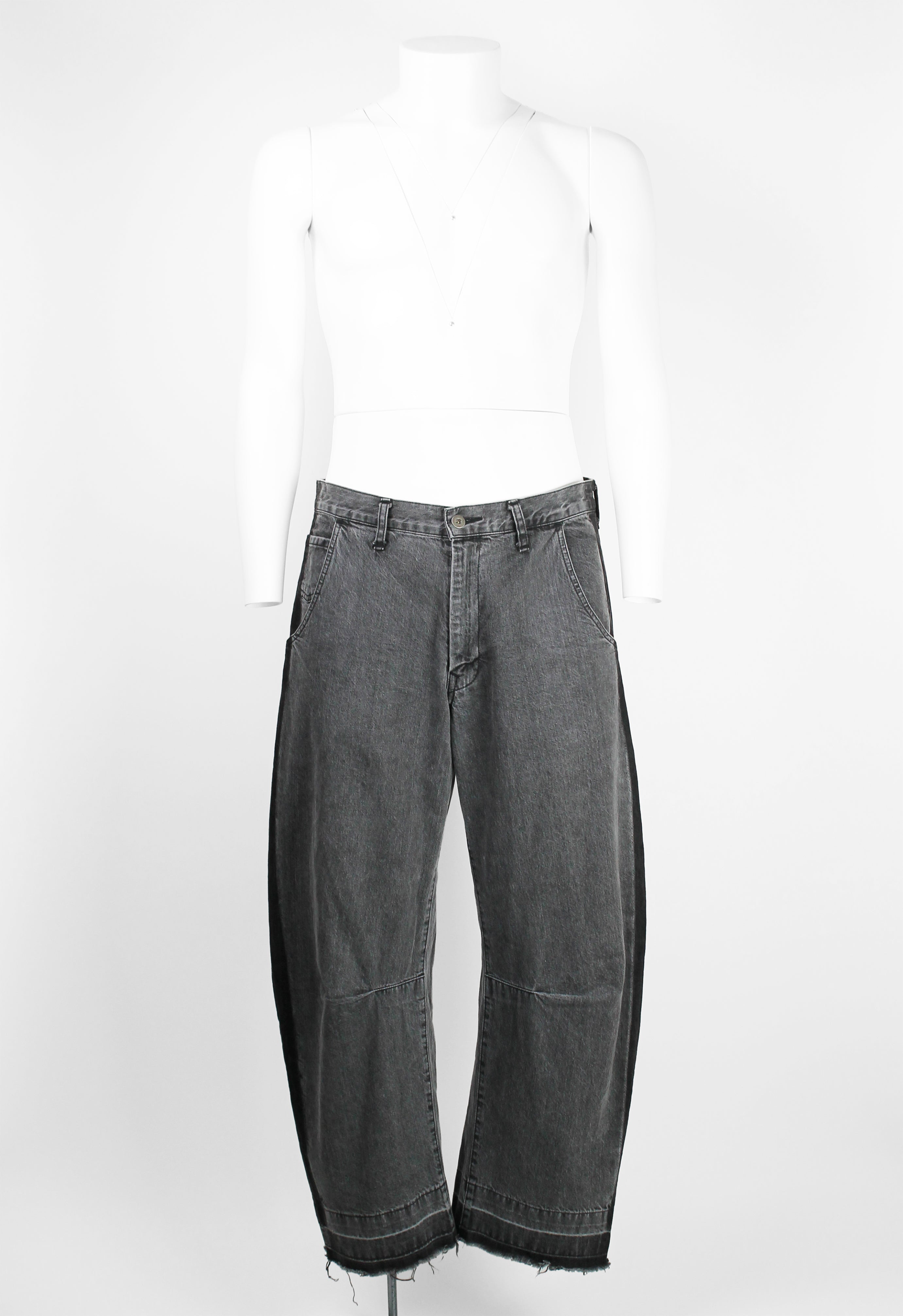 YOHJI YAMAMOTO Y'S GREY CURVED JEANS