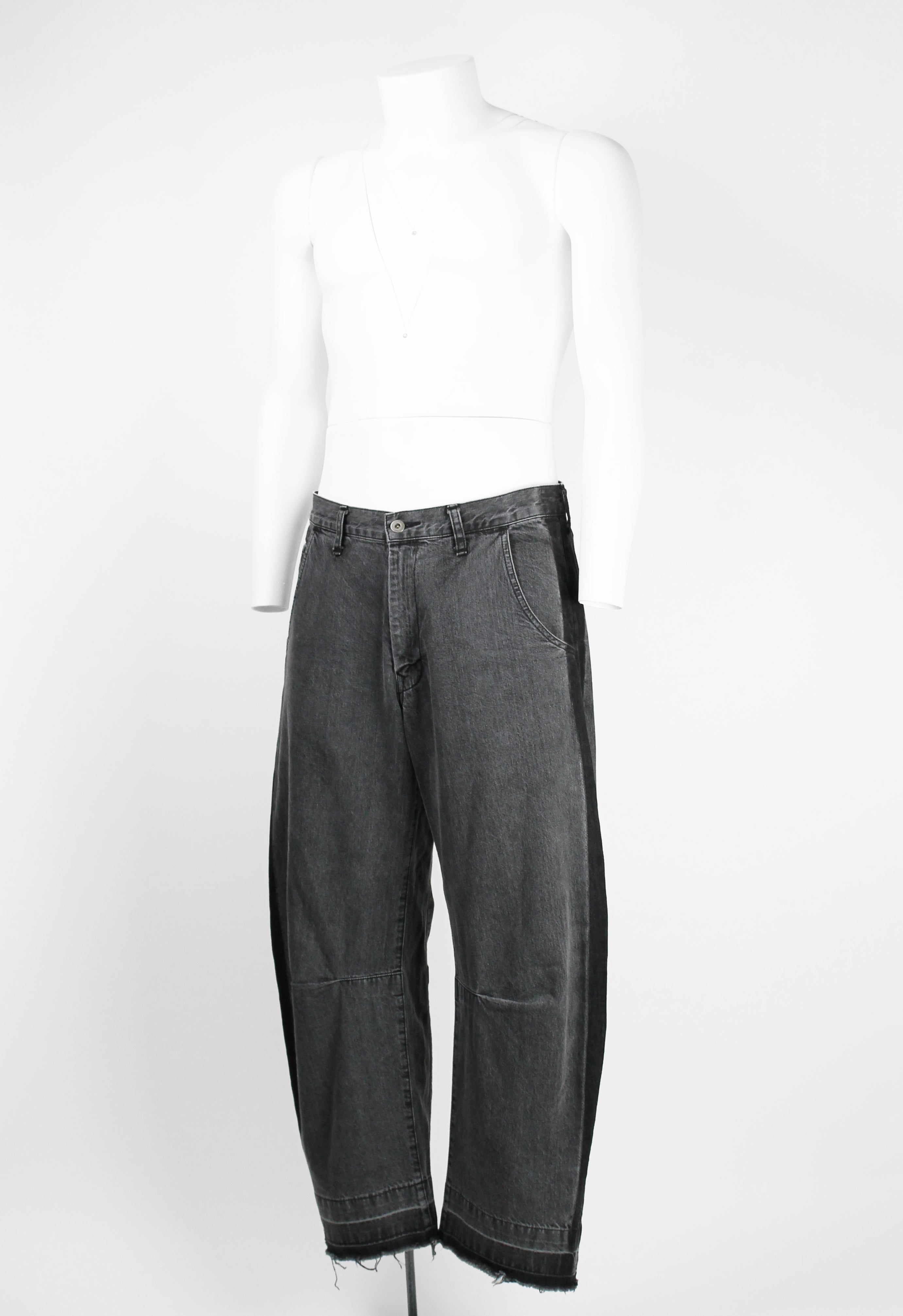 YOHJI YAMAMOTO Y'S GREY CURVED JEANS