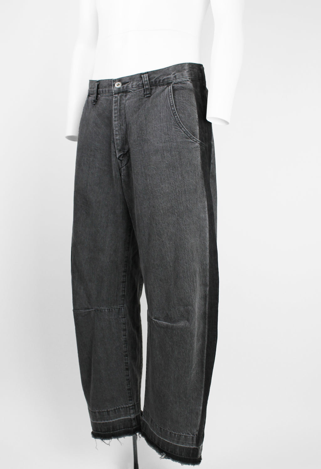 YOHJI YAMAMOTO Y'S GREY CURVED JEANS