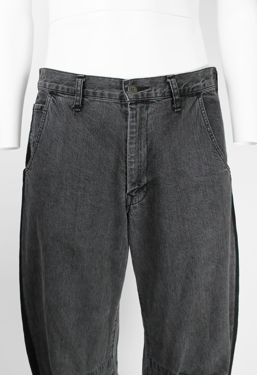 YOHJI YAMAMOTO Y'S GREY CURVED JEANS