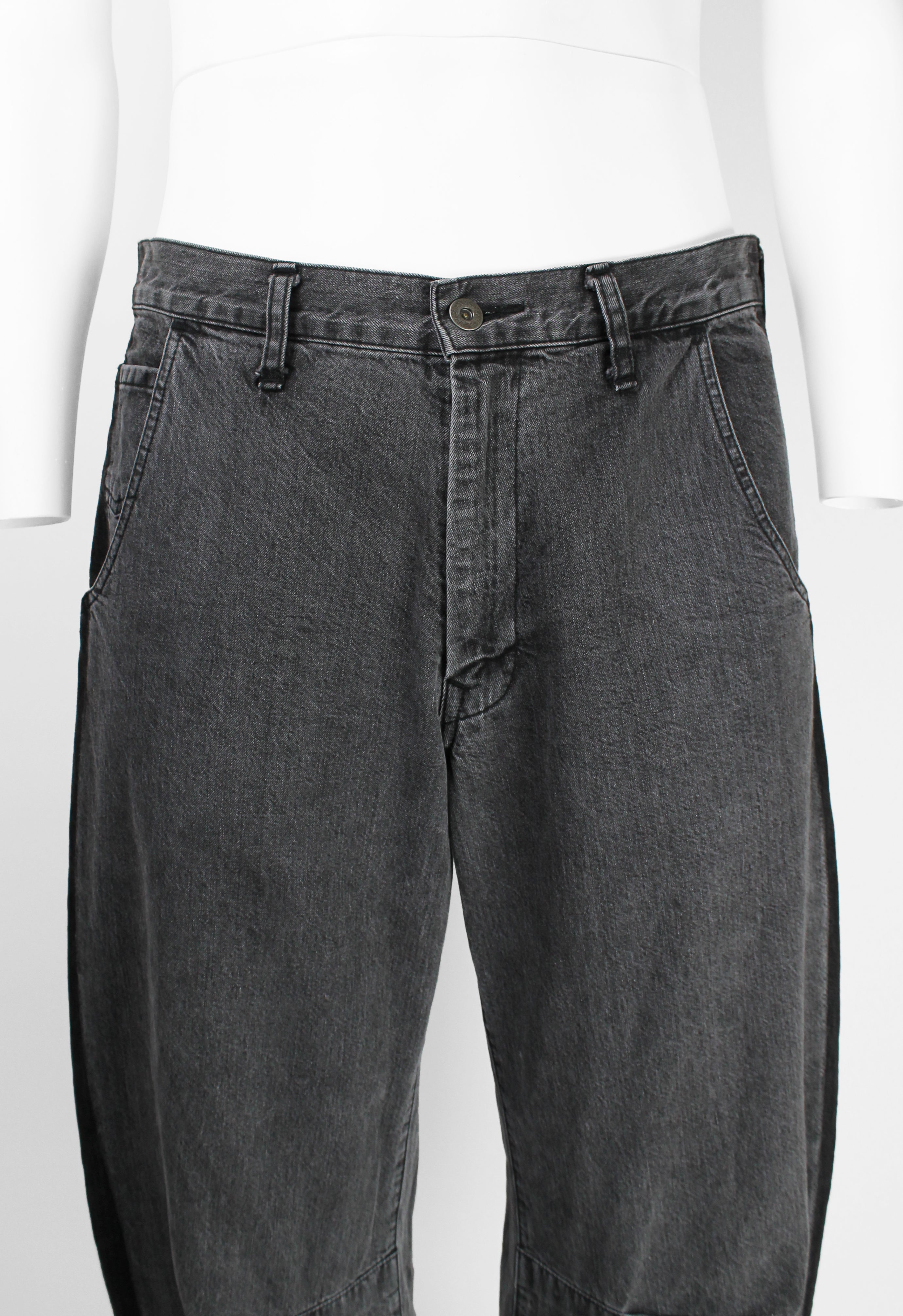 YOHJI YAMAMOTO Y'S GREY CURVED JEANS