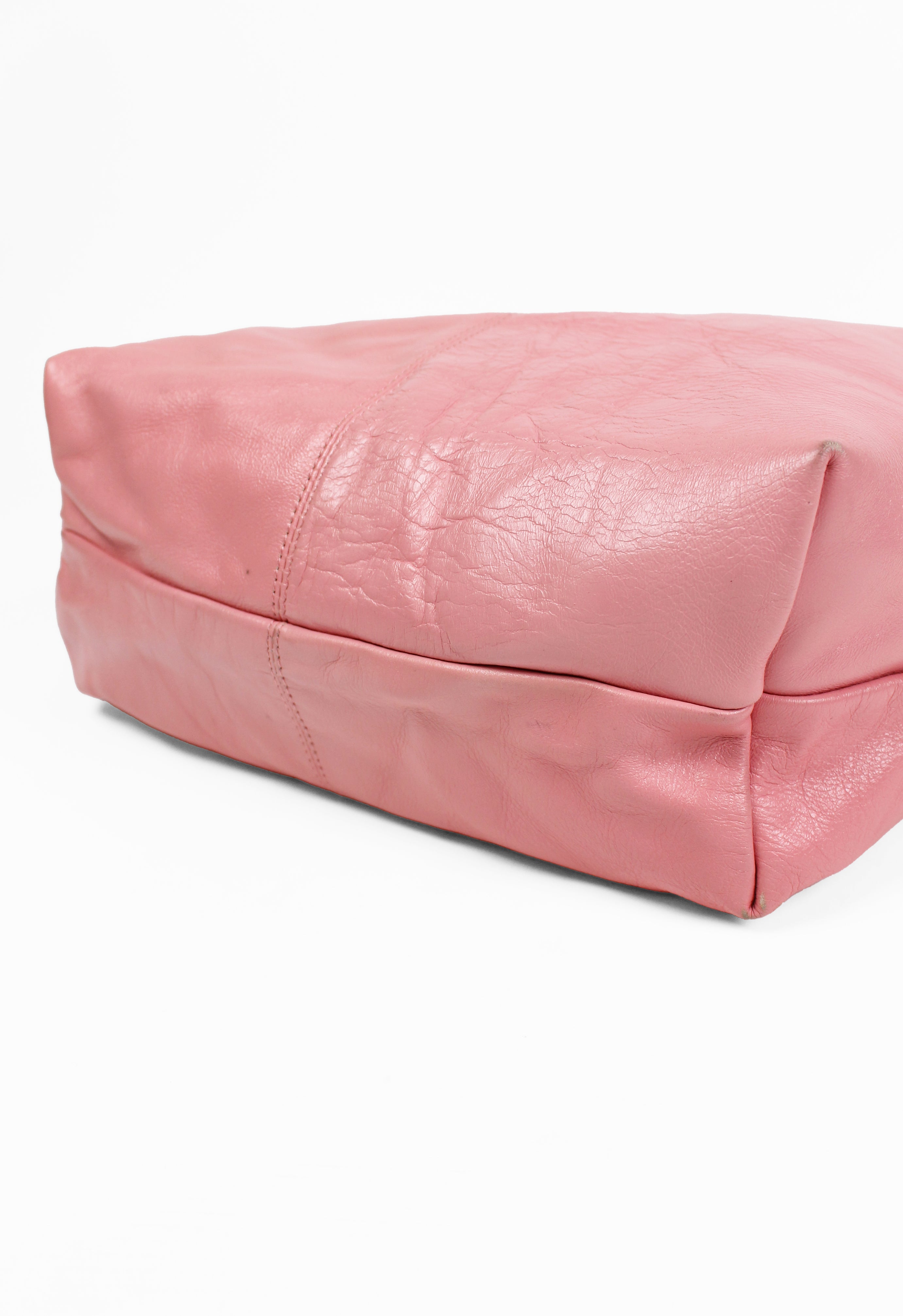YOHJI YAMAMOTO Y'S DYED PINK LEATHER SHOPPER BAG