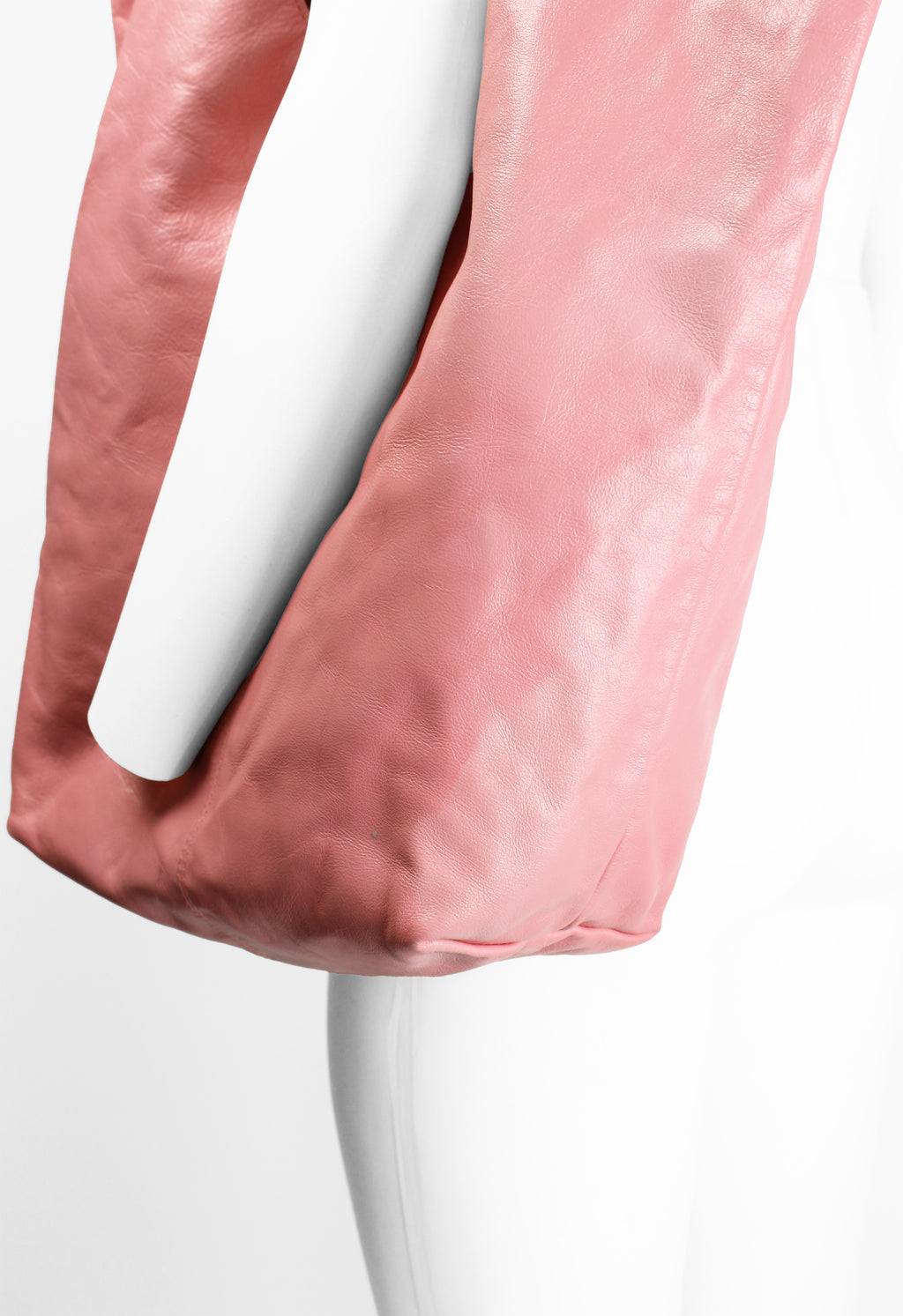 YOHJI YAMAMOTO Y'S DYED PINK LEATHER SHOPPER BAG