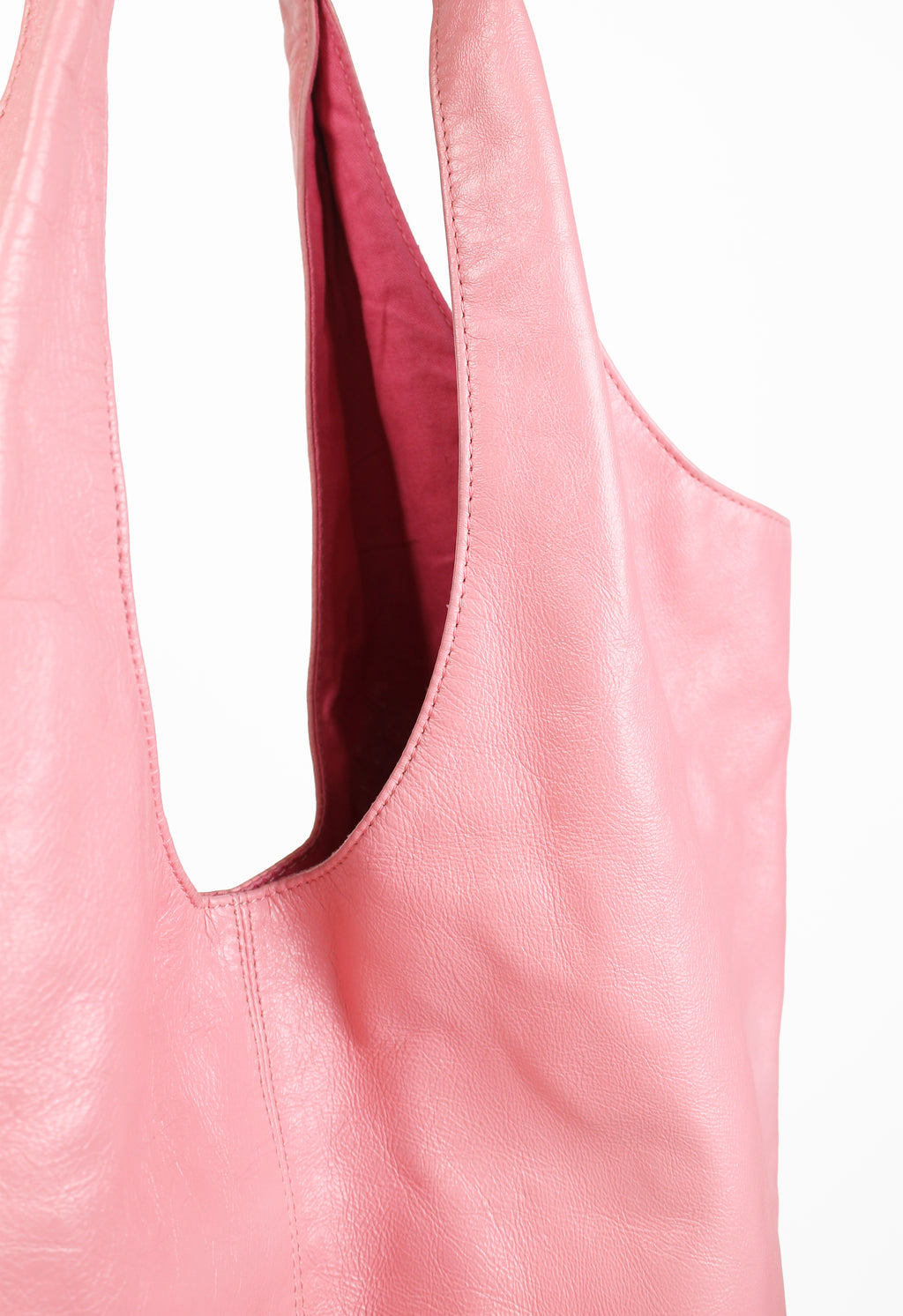 YOHJI YAMAMOTO Y'S DYED PINK LEATHER SHOPPER BAG