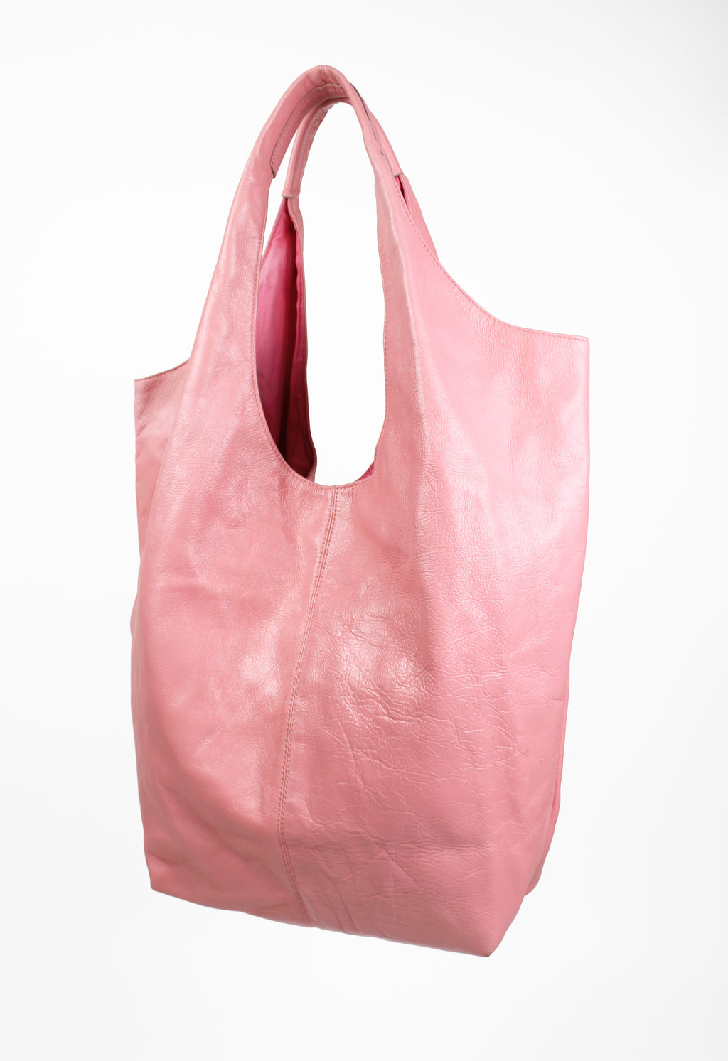 YOHJI YAMAMOTO Y'S DYED PINK LEATHER SHOPPER BAG