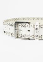 YOHJI YAMAMOTO Y'S FW 2000 WHITE DIAMOND STUDDED BELT