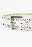 YOHJI YAMAMOTO Y'S FW 2000 WHITE DIAMOND STUDDED BELT