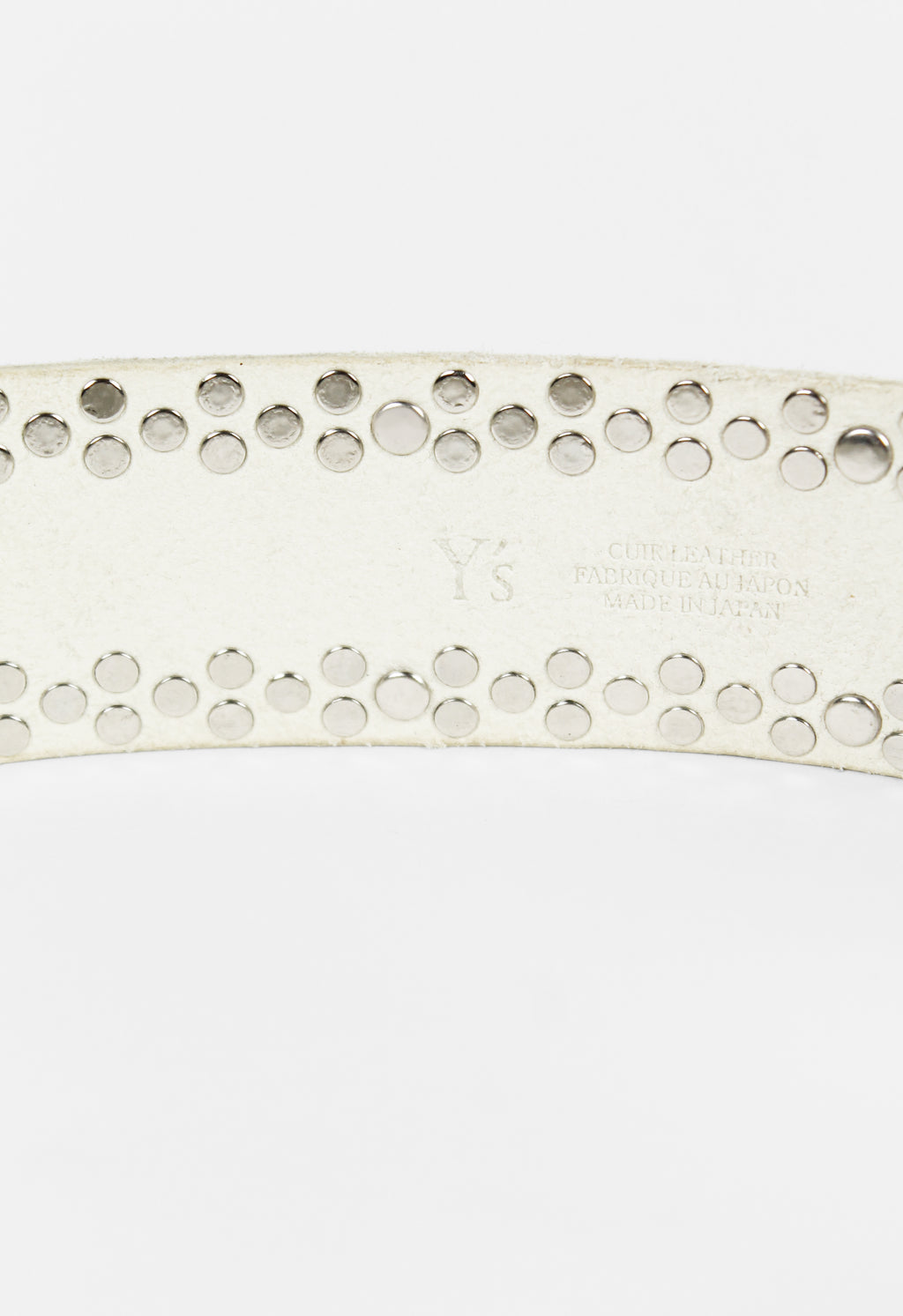YOHJI YAMAMOTO Y'S FW 2000 WHITE DIAMOND STUDDED BELT