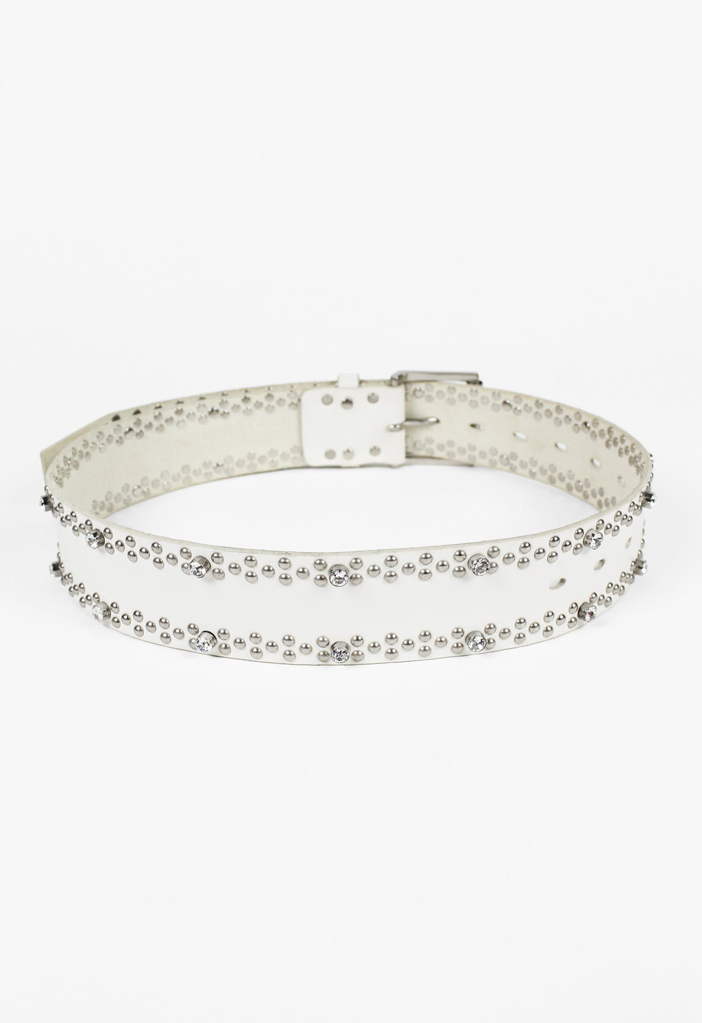 YOHJI YAMAMOTO Y'S FW 2000 WHITE DIAMOND STUDDED BELT