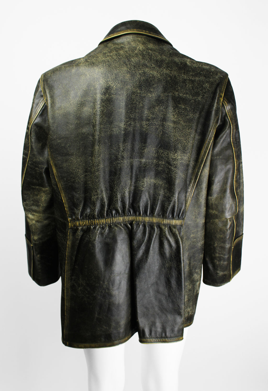 YOHJI YAMAMOTO Y'S FW 1992 CRACKED LEATHER COAT