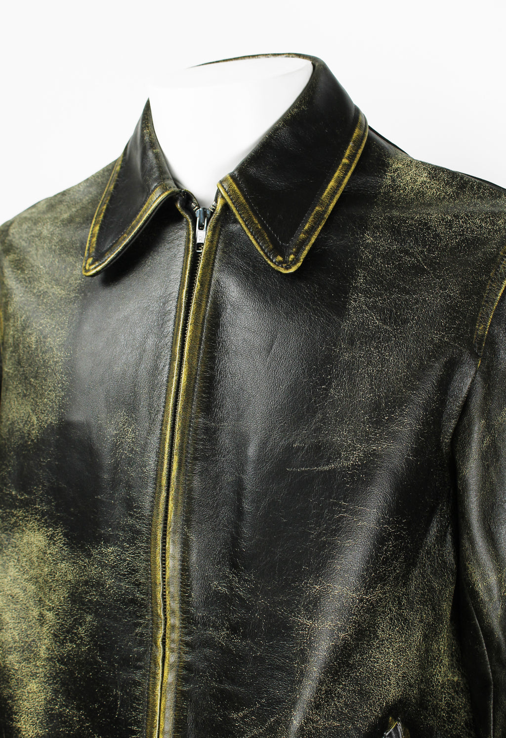 YOHJI YAMAMOTO Y'S FW 1992 CRACKED LEATHER COAT
