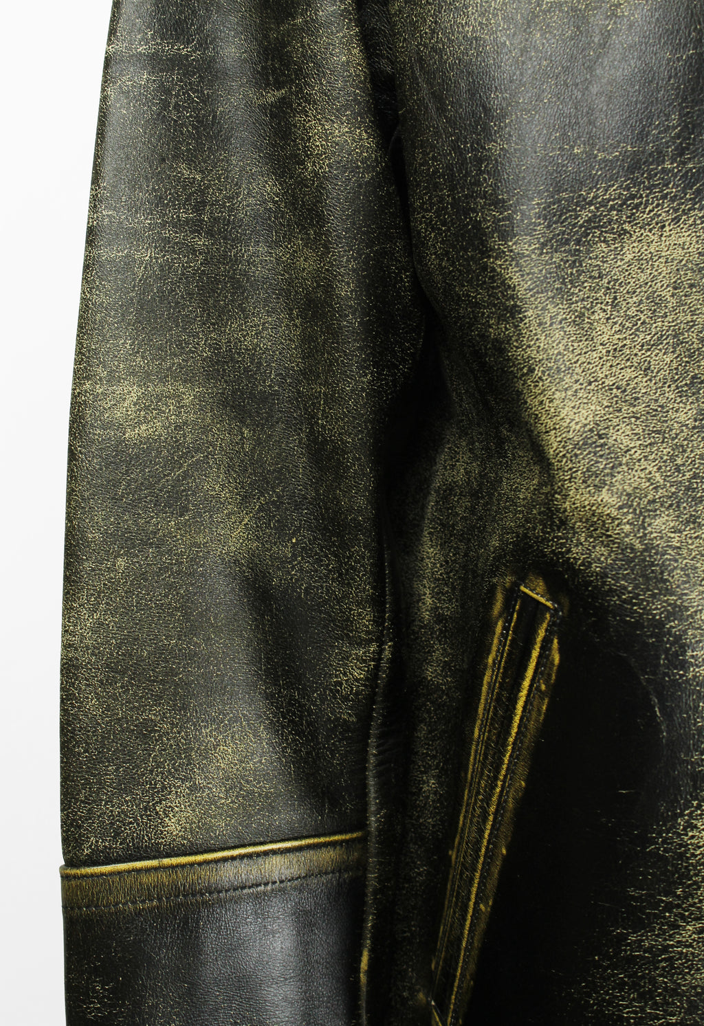 YOHJI YAMAMOTO Y'S FW 1992 CRACKED LEATHER COAT