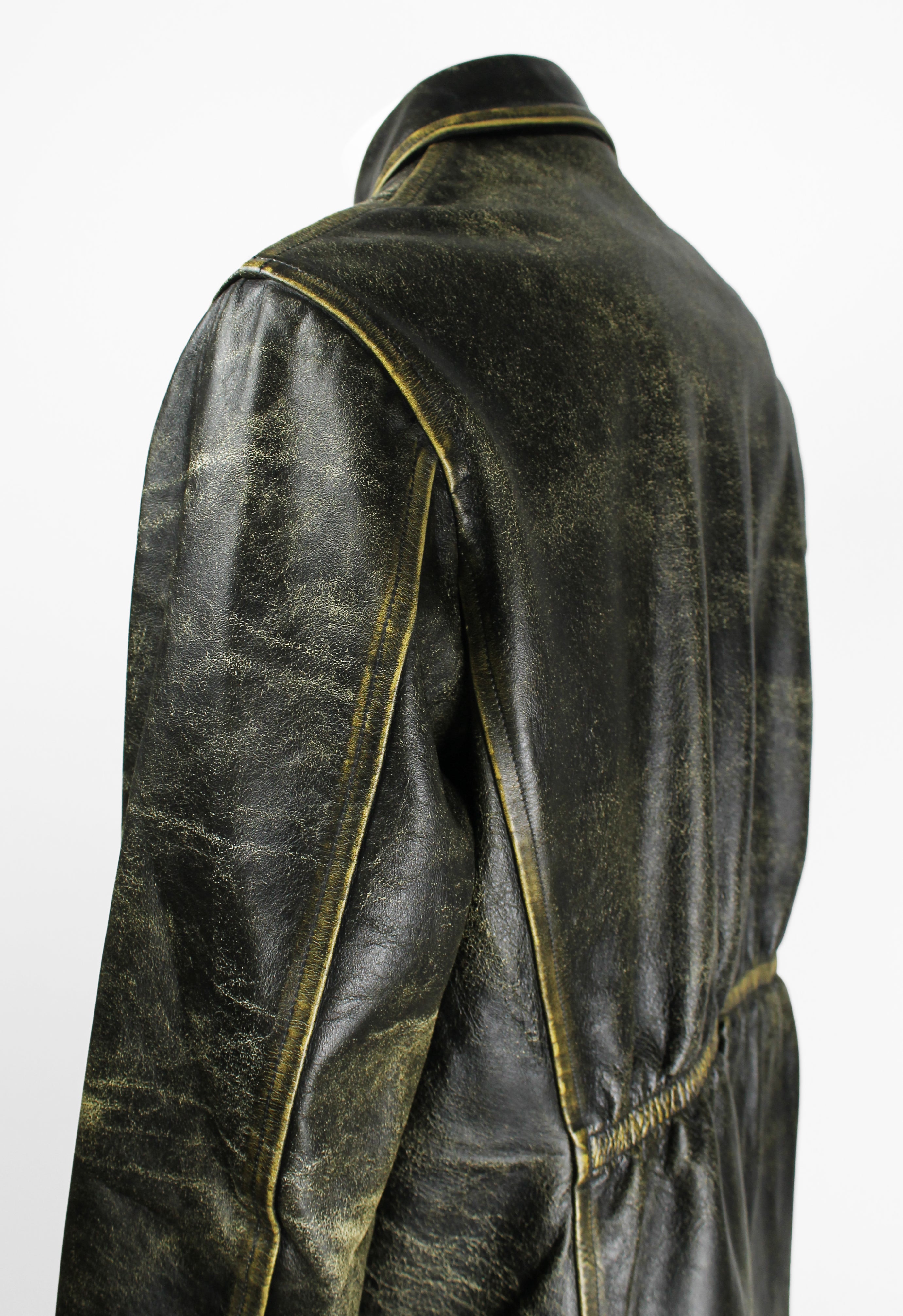 YOHJI YAMAMOTO Y'S FW 1992 CRACKED LEATHER COAT