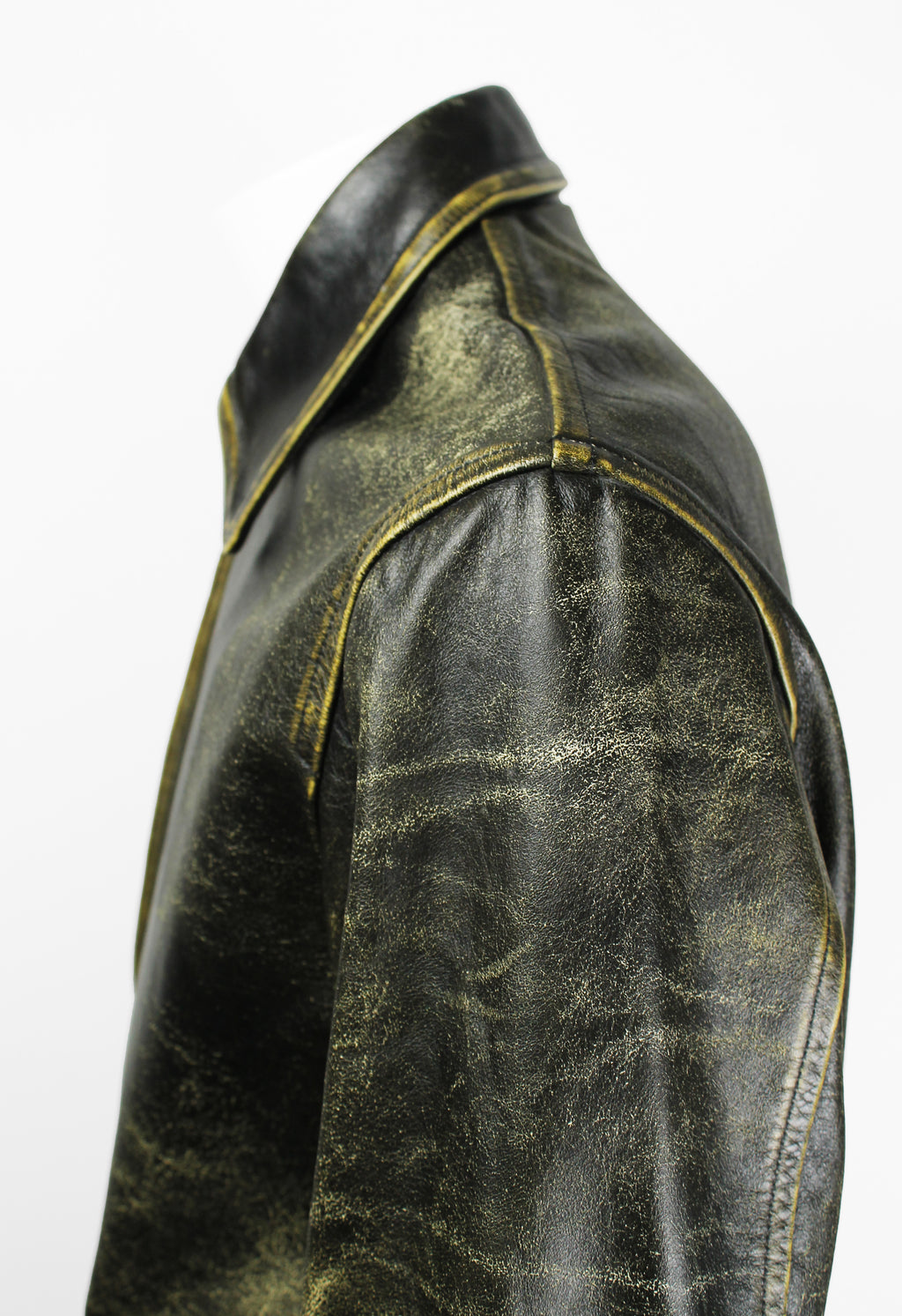YOHJI YAMAMOTO Y'S FW 1992 CRACKED LEATHER COAT