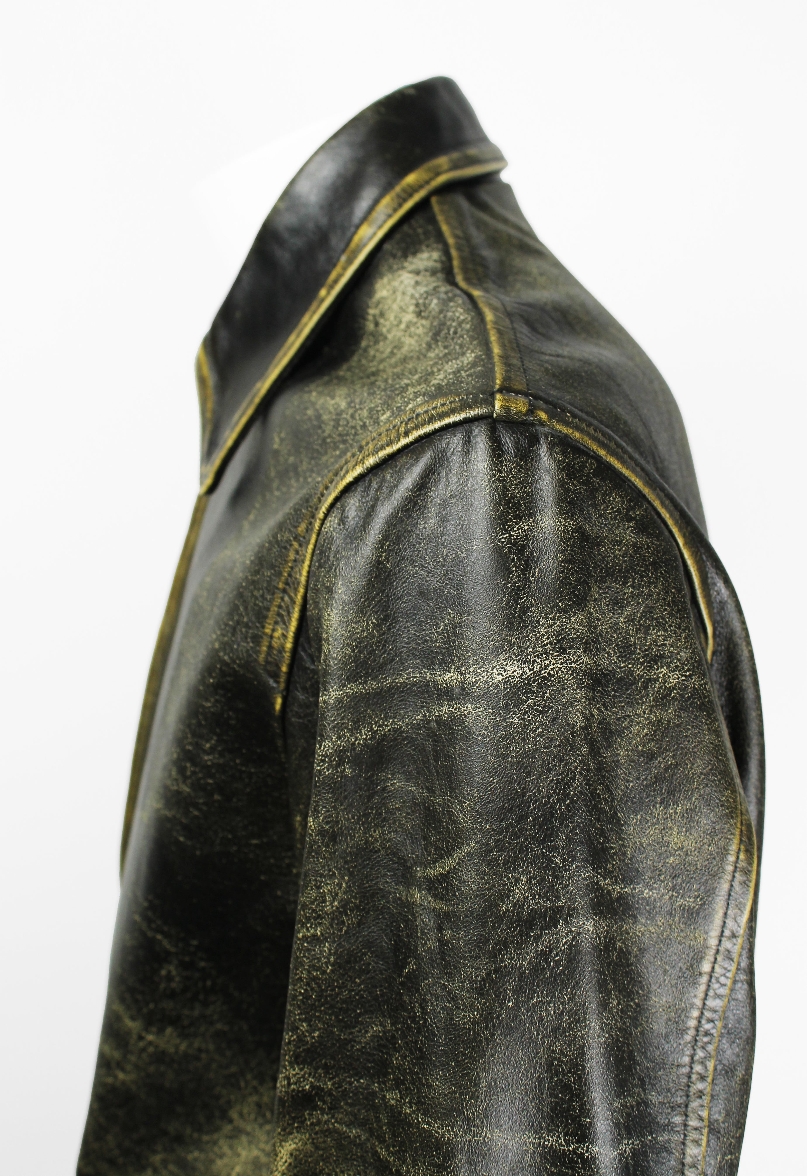 YOHJI YAMAMOTO Y'S FW 1992 CRACKED LEATHER COAT