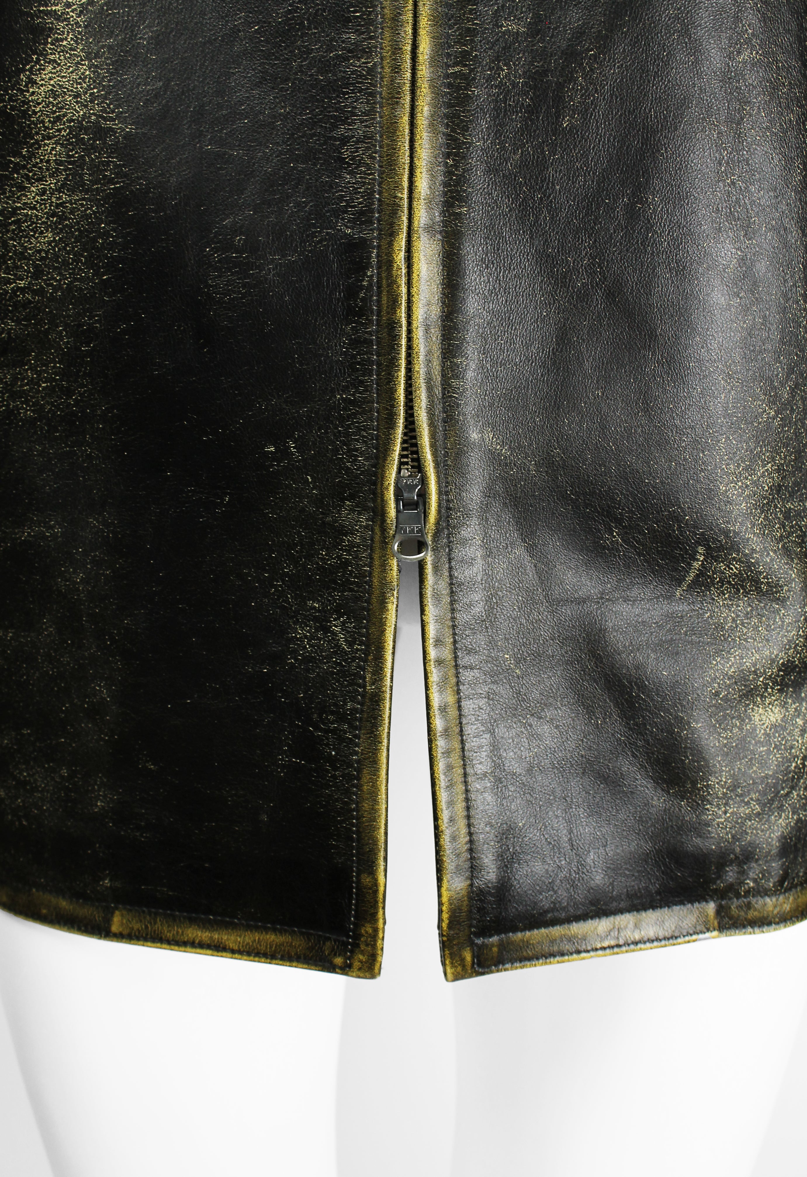 YOHJI YAMAMOTO Y'S FW 1992 CRACKED LEATHER COAT